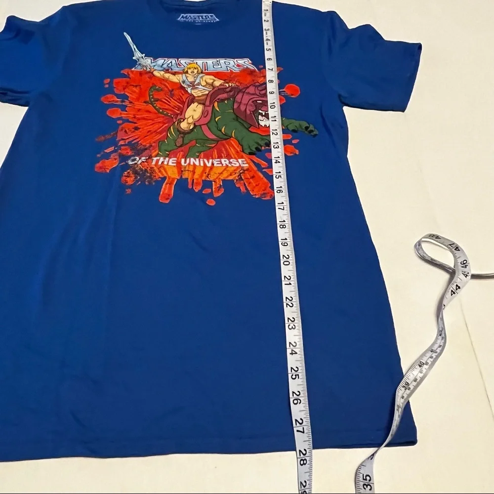 Masters of the Universe He-Man Men SZ‎ Small Blue Short Sleeve Shirt 80s Cartoon